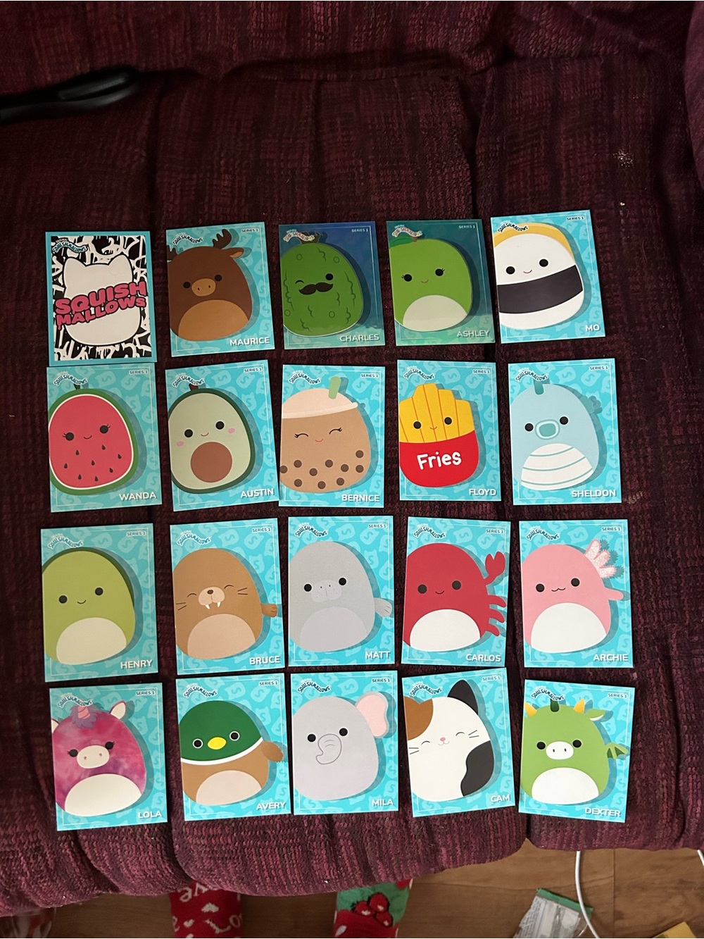 Squishmallows Collectible Cards - Green, Pink, Red, Blue, Brown, Cream